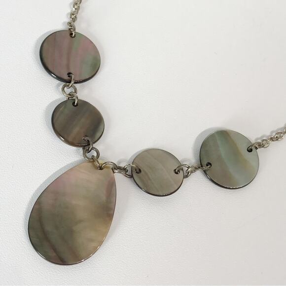 Premier Designs Tahiti Mother of Pearl Silver Plated Boho Chic Necklace - Picture 7 of 12